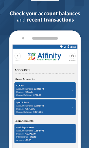 Affinity Credit Union Screen 2