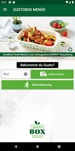Android application Gusto Box screenshort