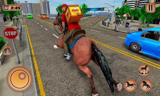 Mounted Horse Riding Pizza Guy: Food Delivery Game apkdebit screenshots 3