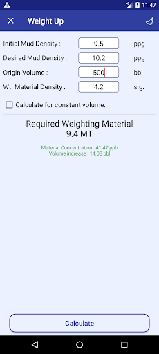Screenshot of Drilling Fluids Pro