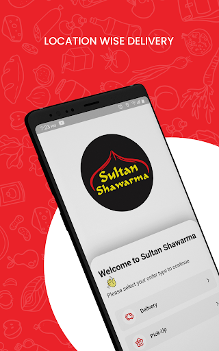 Android application Sultan Shawarma screenshort