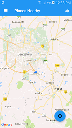 Android application Places Nearby screenshort