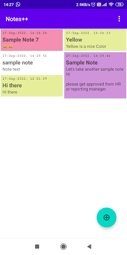 Android application Notes ++ screenshort