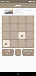 2048 Popular Math Puzzle Game