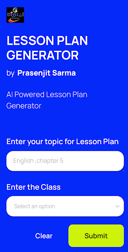 Android application Lesson Plan Creator AI screenshort