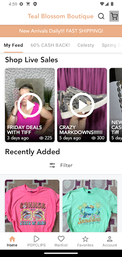 Android application Teal Blossom Boutique screenshort
