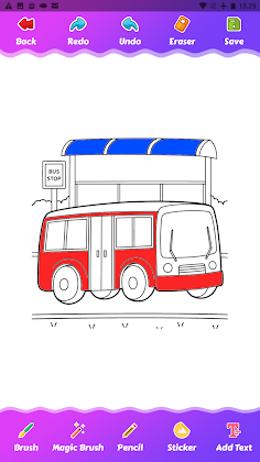 Cartoon bus coloring game - Screenshot 2