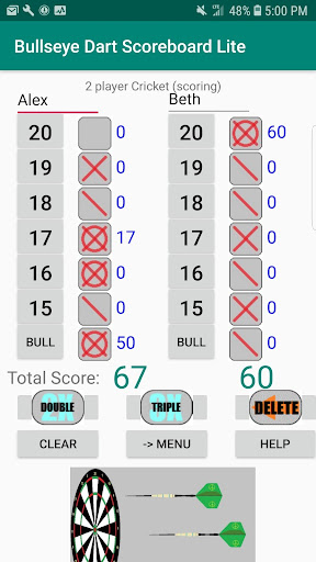 Bullseye Dart Scoreboard Lite Screen 3