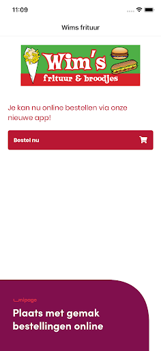 Android application Wim's frituur screenshort