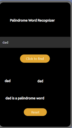 Palindrome recognizer - Danick