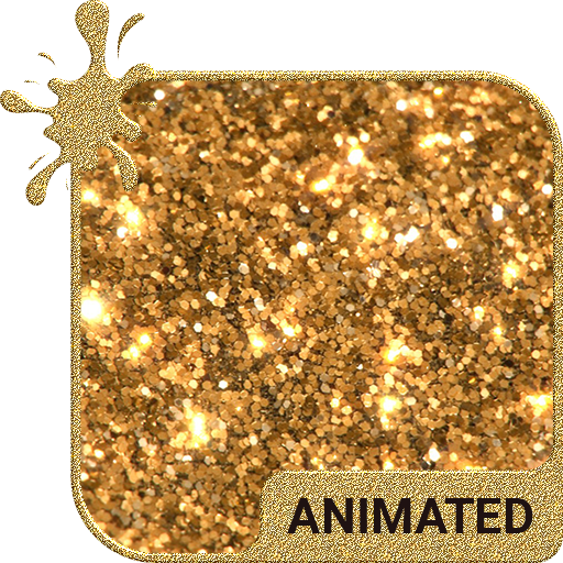 Gold Glitter Animated Keyboard + Live Wallpaper