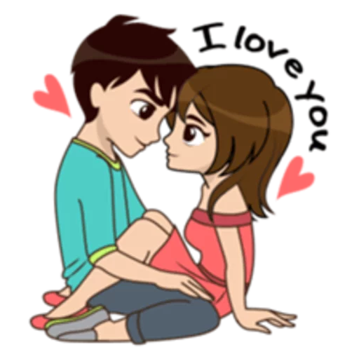 Cute Couple Love Stickers logo