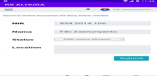 Android application HRIS RS AL-HUDA screenshort