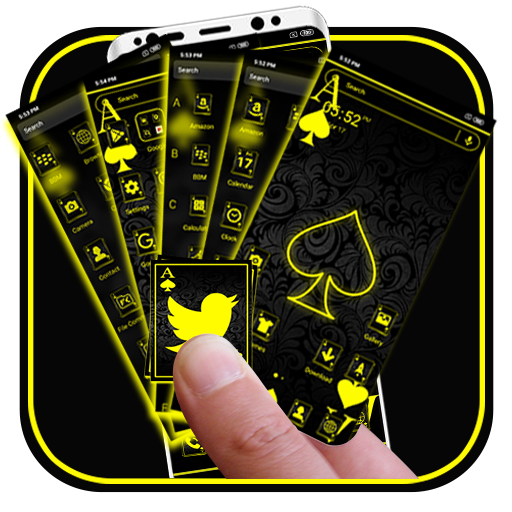 Neon Card Ace Spade Theme logo