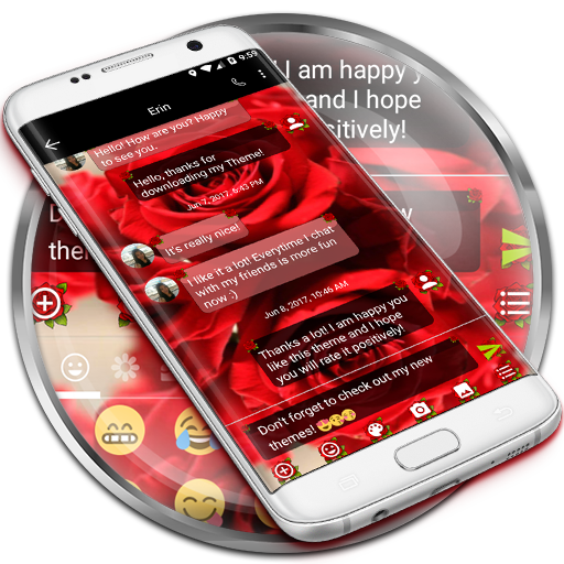 SMS Messages Love Rose Theme 150 Icon
