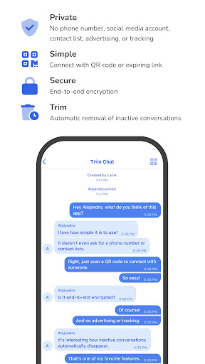 Android application Trim Chat screenshort