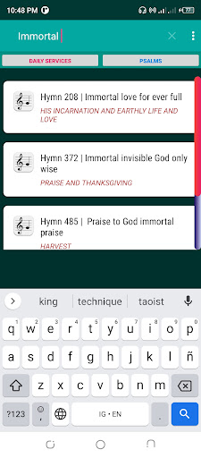 Ancient & Modern Audio Hymnal Screen 2