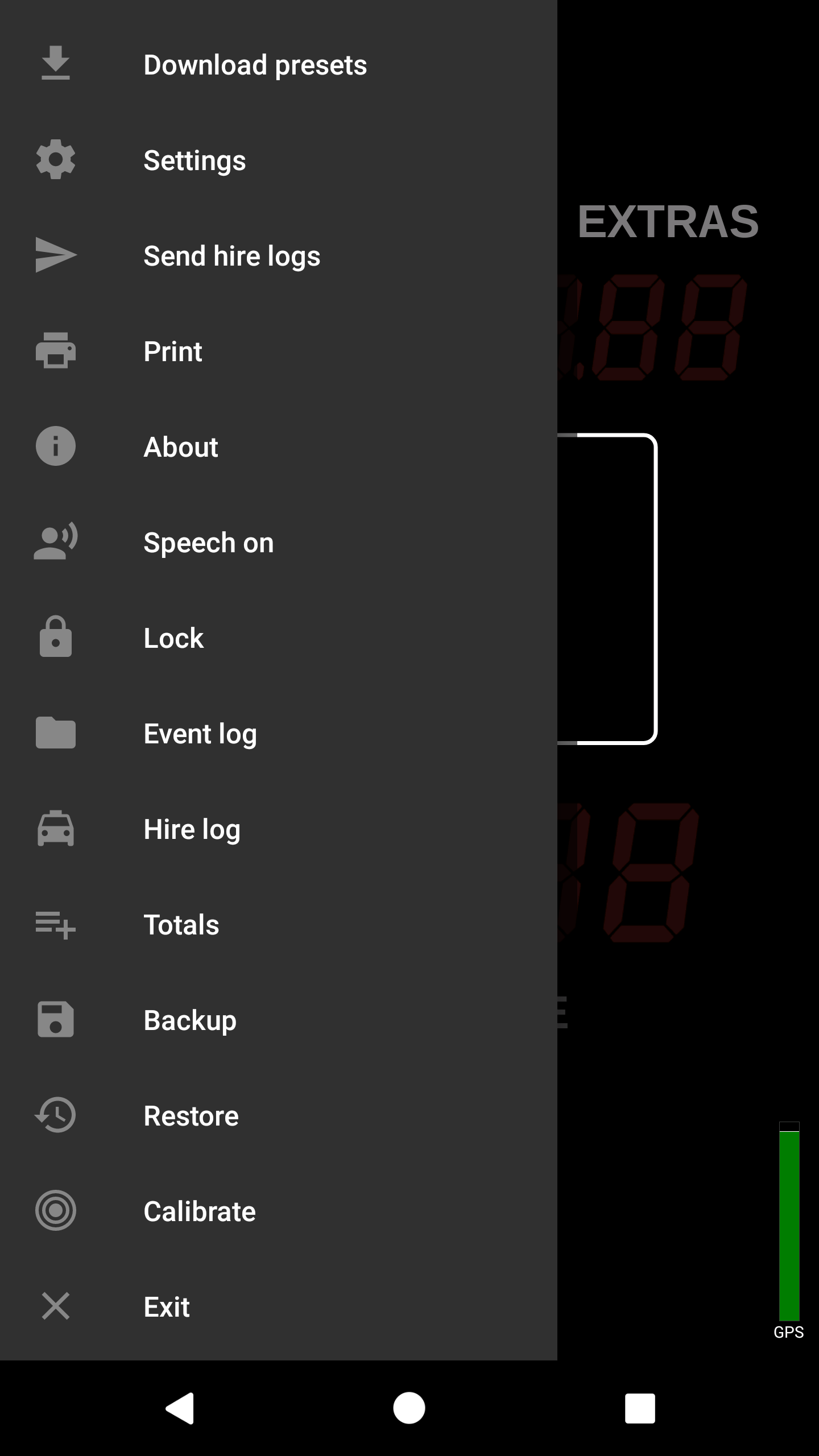 Android application Taximeter screenshort