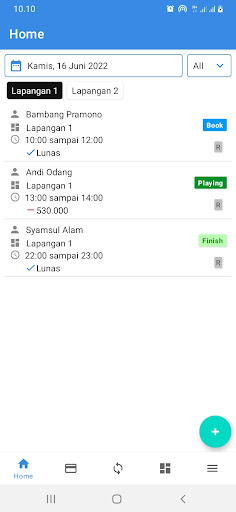 Android application Juragan Lapangan - Pemilik screenshort