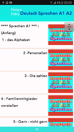 Deutsch sprechen A1 A2 Screen 2