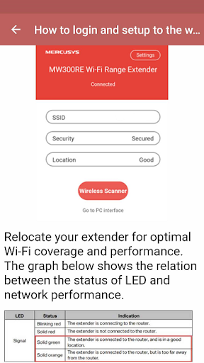 Android application Mercusys Range Extender Guide screenshort