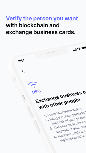 Android application Blockchain Business Card screenshort