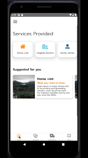 Android application Daktari Nyumbani (Patient) screenshort