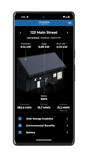 Android application Isaksen Solar screenshort