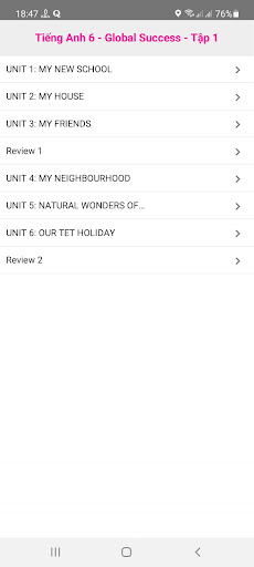 Android application Tieng Anh 6 KNTT T1 screenshort