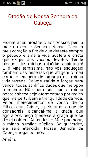 Android application Oração a Nossa Senhora da Cabe screenshort