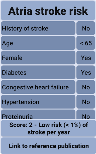 Atria Stroke Risk Score Screen 2