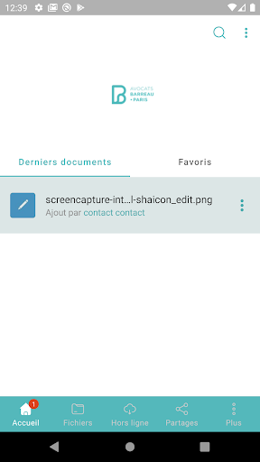 Android application Cloud Avocats Paris screenshort
