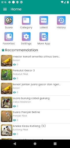 Android application Suara Burung Kutilang Pikat screenshort