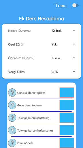 Ek Ders Hesaplama 2023 Screen 2