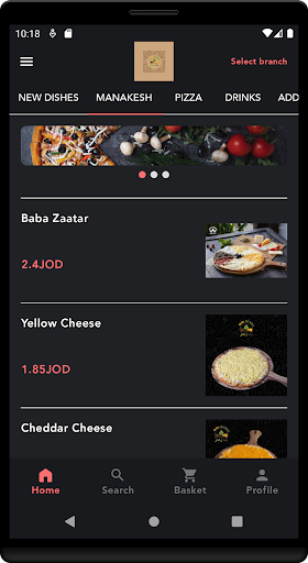 Android application بابا زعتر Baba Za'atar screenshort