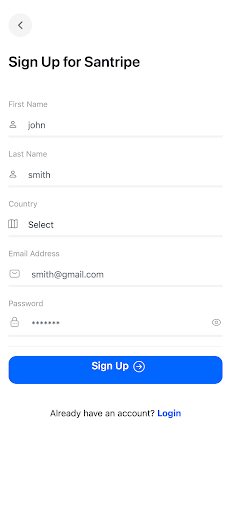 Santripe - Payment Cards Screen 2