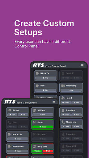 VLink WebRTC Control Panel Screen 2