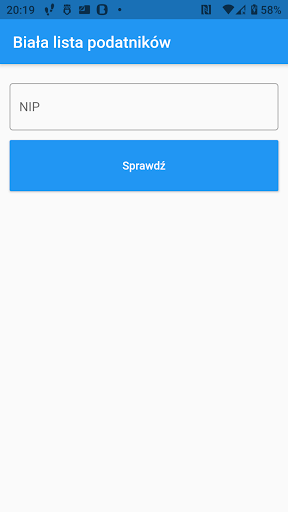 Android application Biała lista VAT screenshort