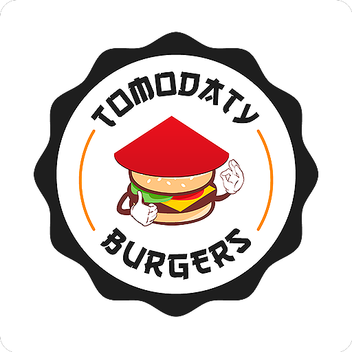 TOMODATY BURGERS logo