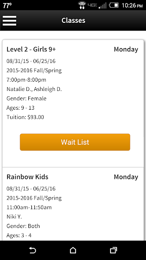 Rainbow Gymnastics Screen 3