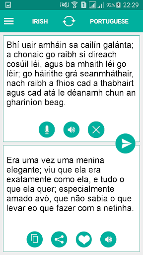Irish Portuguese Translator Screen 2