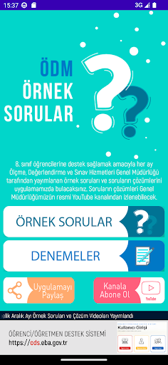 Android application ÖDM Örnek Sorular screenshort