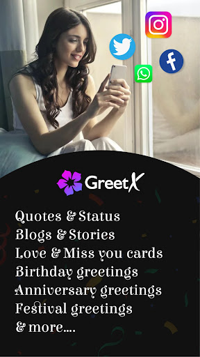 Android application GreetX - Quotes Greetings Blog screenshort