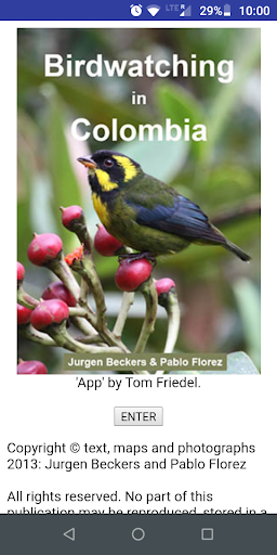 Android application Birdwatching in Colombia screenshort