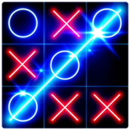 tic tac toe glow XO logo