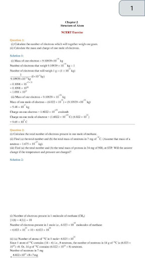 11th Chemistry NCERT Solutions Screen 2