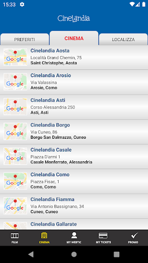 Android application Webtic Cinelandia Cinema screenshort