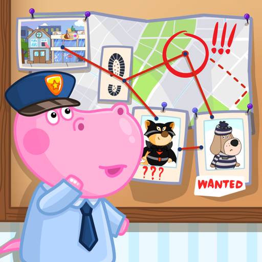Detective Hippo: Police game logo
