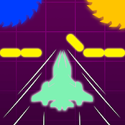 spaceship battle neon light