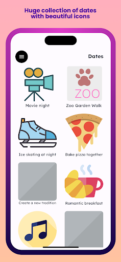 Android application 100 Date ideas screenshort